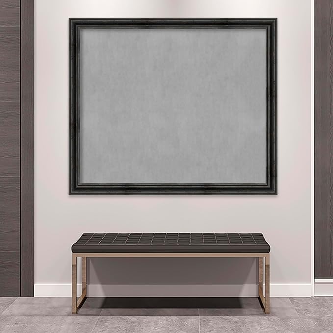 Amanti Art Black Framed Magnetic Board 45x53 Oversize Vision Board for use with Magnets, 100% Metal Sheet to Display Items as Office Decor or for Home Organization in mudroom, Kitchen or Kids Room