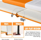 EMOMAS Lined Journal Notebook, 6Pack Hardcover Notebook for Men & Women – Journals for Writing, Work, School, Home & Daily Notes, 160 Pages – Medium A5, 5.7"x8", 100 gsm Thick Paper (Orange)