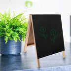 ADOCARN Double-Sided Standing Blackboard Small Chalkboard Message Board for Desk Home Office Commercial Use Reusable Desktop Display Sign