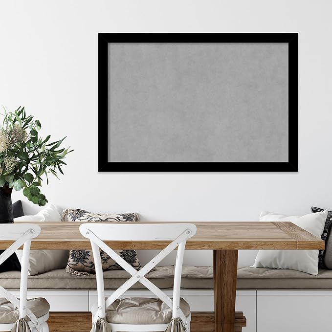 Amanti Art Black Framed Magnetic Board 27x39 Large Vision Board for use with Magnets, 100% Metal Sheet to Display Items as Office Decor or for Home Organization in mudroom, Kitchen or Kids Room