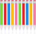 WLLHYF 10 Pcs Wooden Jumbo Pencils for Prop, 14 Inch Large Pencil Halloween Funny Big Pencil with Cap Novelty