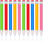 WLLHYF 10 Pcs Wooden Jumbo Pencils for Prop, 14 Inch Large Pencil Halloween Funny Big Pencil with Cap Novelty