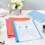 Feifeiya 48 Pack Plastic Report Covers with 3 Prongs Presentation Folders Bulk, 100 Sheet Capacity, Clear Front Report Covers for Presentation Document Paper School Office Supplies (Bright Colors)