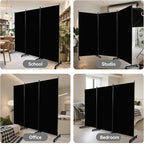Room Divider (3 Panel) Wall Divider for Room Separation, 102 inch Wide Portable Privacy Screens W/Wheels, Metal Frame Freestanding Room Separators 5.6FT Room Partitions and Dividers