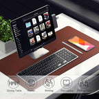 Large Desk Pad Mat, 47.2'' x 23.6'' Computer Mat for Desk, Leather Desk Pad Protector, Suede Sewing Desk Blotter, Non-Slip Office Desk Mat, Waterproof Desk Writing Pad for Office and Home Seal Brown