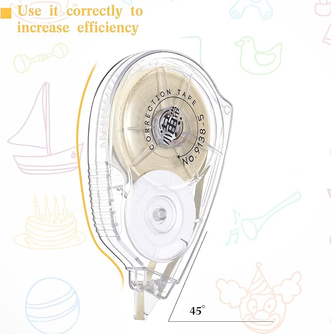 Zonon 4 Pieces Correction Tape Cream Color Beige Corrective Tape Eraser 100 Feet Long for School Office Supplies Crafting, Note Taking, Journal, Case Color May Vary