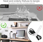 Donruby 24Pcs Silicone Cable Ties - Reusable & Washable with Locking Buckles, Adjustable Fastening Cable Management Straps, Multi-Purpose High Elasticity Cord Organizer (White)