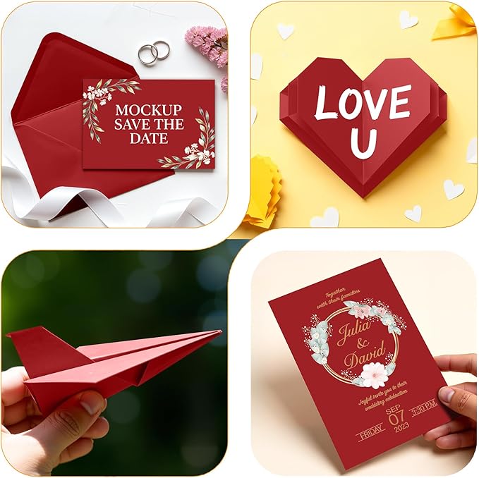 Red Cardstock 8.5" x 11 ", Valentine Day Cardstock Paper, 40 Sheets Red Card Stock, Heavy Card Stock for Invitations, Art, Drawing, Menu, DIY Card, Tags, Crafts Certificates, School, Office Printing