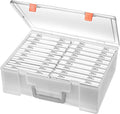 Photo Storage Box 4x6, 18 Inner Extra Large Organizer Acid-Free Photo Keeper Storage Case, Plastic Craft Storage Box for Stickers Stamps Seeds (Clear, 18 Boxes)