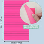 24 Pack Lined Sticky Notes 4X6 in Self Sticky Note Pads Colorful Post Stickies for Office, Home, School, Meeting, 50 Sheets/pad, (Bright Color)