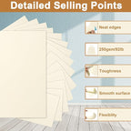 Silunkia 28 Sheets Cream Cardstock 8.5 x 11 Ivory Paper, 250gsm/92lb Off White Card Stock Printer Paper for DIY Cards, Business Cards, Invitations, Menus, Certificates, School Crafting