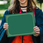 SUNEE 30 Packs Green Certificate Holders for 8.5x11 Award Certificates, Certificate Covers with Gold Foil Border