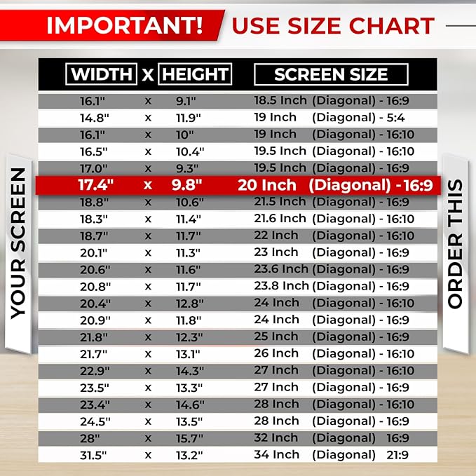 SightPro 20 Inch 16:9 Computer Privacy Screen Filter for Monitor - Privacy Shield and Anti-Glare Protector (17 7/16" x 9 13/16")