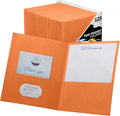 FILE-EZ Two-Pocket Folders, Orange, 125-Pack, Textured Paper, Letter Size (EZ-32465)