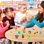 URSKYTOUS 130Pcs Animal Erasers Kids Desk Pets Pencil Erasers 3D Puzzle Bulk Mini Animal Food Eraser Toys Fun Cute Eraser for Classroom Rewards, Game Prizes, Treasure Box, Easter Egg Fillers