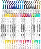 TRANSON 36 Color Bold and Fine Dual-tip Acrylic Paint Pen Set for Canvas Rock Wood Leather Ceramic DIY Painting