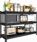 SDXYSTCE 48" W Garage Shelving Heavy Duty, 1500LBS Loads Adjustable Garage Storage Shelves, 3-Tier Metal Shelving Units and Storage Racks, Industrial Utility Shelf,48" Wx18 Dx39 H, Black