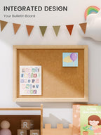 Fluxynara Felt Cork Board Alternative, Felt Bulletin Board 16" x 12" Mustard Yellow Frame with 8 Adhesive Tabs, Pin Board for Home Office, Classroom, Entryway, Kitchen Wall Decor—Sunset Yellow