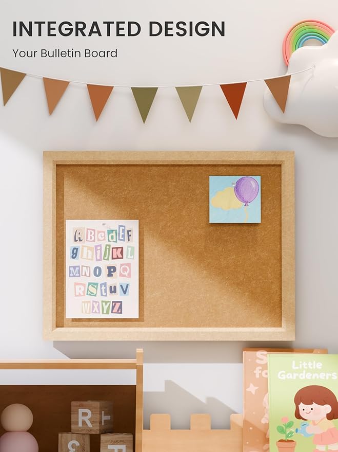 Fluxynara Felt Cork Board Alternative, Felt Bulletin Board 16" x 12" Mustard Yellow Frame with 8 Adhesive Tabs, Pin Board for Home Office, Classroom, Entryway, Kitchen Wall Decor—Sunset Yellow