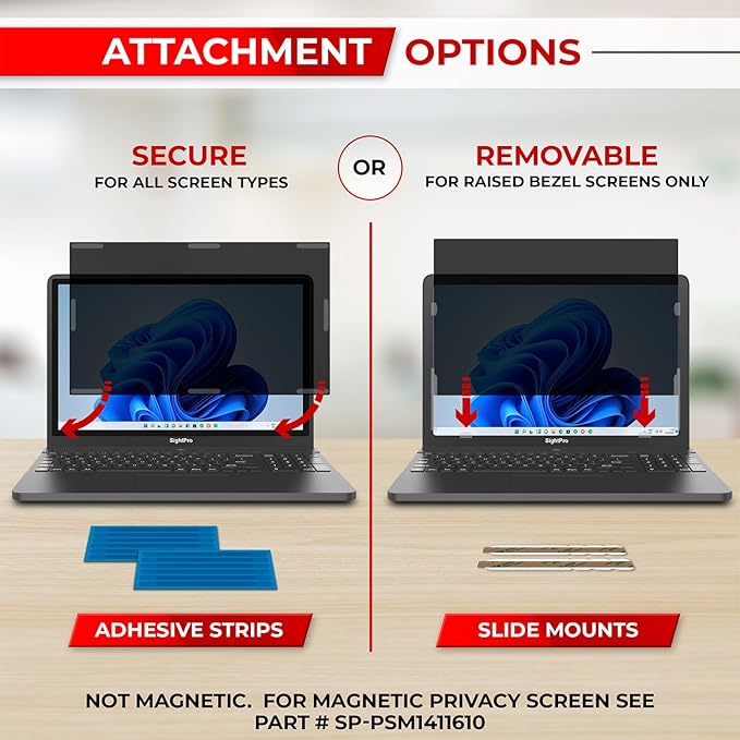 SightPro 14 Inch 16:10 Laptop Privacy Screen Filter - Computer Monitor Privacy Shield and Anti-Glare Protector