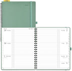 POPRUN 2026 Weekly and Monthly Planner Calendar, January 2026 - December 2026,Large 8.5'' x 10.5'' Spiral Bound Appointment Book, Includes Monthly Tabs, Inner Pocket,Soft Cover - Midnight Green