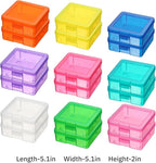 novelinks Stackable Plastic Clear Storage Box Containers with Latching Lid - Art Craft Supply Organizer Storage Containers for Pencil Box, Crayon, Beads, Jewelry (18 Pack Small -Color)