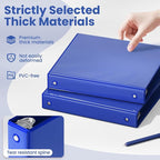 SUNEE 3 Ring Binder 1 Inch 1 Pack, Clear View Binder Three Ring PVC-Free (Fit 8.5x11 Inches) for School or Office Supplies, Cobalt Blue