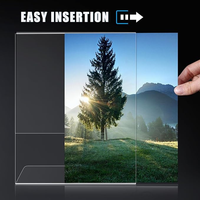 xydstay 6pack Acrylic Sign Holder 4x6 for Picture Frames, L Shape Clear Plastic, Plastic Sign Holder,Menu Holder, Unbreakable Table Sign Holder for Restaurant, Office, School, Store and Home Use