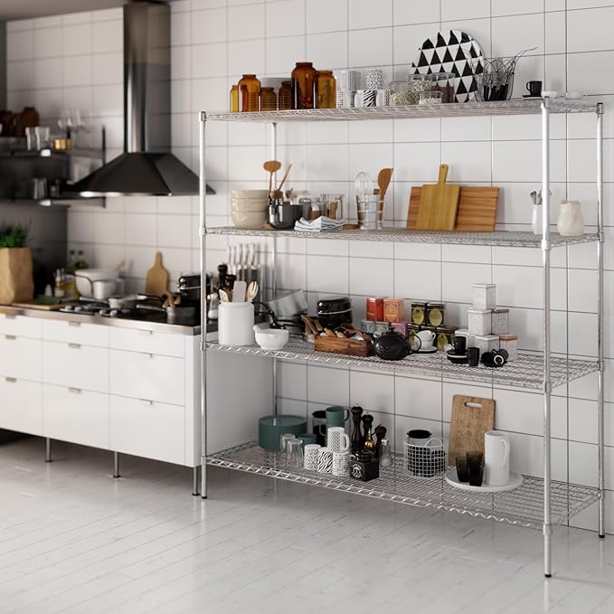 Regal Altair 24" Deep x 72" Wide x 74" Height Wire Shelving Kit | 4-Tier | NSF Commercial Storage Rack Unit