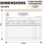 Custom Invoice Book with Logo 100 Set Personalized Receipt Books Customized Invoices for Small Business 2 - Parts Carbonless Duplicate Invoice Forms NCR Books