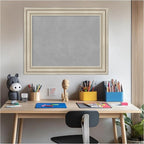 Amanti Art Silver Framed Magnetic Board 24x30 Medium Vision Board for use with Magnets, 100% Metal Sheet to Display Items as Office Decor or for Home Organization in mudroom, Kitchen or Kids Room
