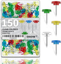 150 PCS Colored Push Pins for Wall Thumb Tacks for Walls Flat thumbtacks Push pin for Bulletin Board Shadow Box Display Thumbtack for Cork Board (Clear Colored)