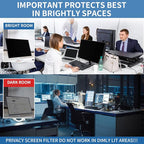 DEJIMAX 〔2-Pack〕 24 Inch Computer Privacy Screen Filter for 16:9 Monitor, Anti-Blue Light, Anti-UV,Blue Light Blocking Removable Privacy Protector Shield Fits 23.6", 23.8", 24" Monitors