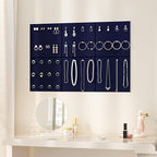 Neatsure Large Cork Board for Wall, 36" x 24" Bulletin Board with Pushpins, 6 Panels Felt Tiles Tack Push Pin Board for Office, Dark Blue