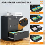 AFAIF 3 Drawer File Cabinets for Home Office, Office Storage Caninets Steel Cabnet for Letter/Legal/A4/F4-Assembly Required