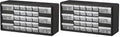 Akro-Mils 26-Drawer Plastic Drawer Storage Cabinet for Garage Organization, Bead Organizer, Building Bricks Storage, Teacher Toolbox, Makeup Organizer, 20-Inch W x 6-Inch D x 10-Inch H, 10126 Black