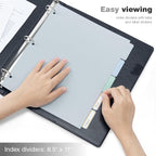 Ospelelf Vintage Hardcover 3 Ring 1 inch Leather Binder, Professional Binders Organizer Suitable for Letter Size Documents, Binder Dividers with Tabs, Faux Black Leather