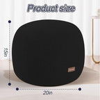 MeMoreCool Stuffed Round Pouf Ottoman Foot Rest, Floor Pouf Foot Stool with Soft Foam Chunk Filling, Small Round Ottoman Footstool Circle Footrest for Living Room, Black