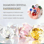 PATIKIL 5 Pcs Diamond Crystal Paperweight, 40mm / 1.57 Inch Crystal Paperweight Paper Weight for Home Office Desktop Table Decor Wedding Party Jewelry Ornaments, Green