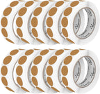 Perco Kraft Brown 1-Inch Perforated Circle Dot Sticker Labels — 10 Rolls, 10,000 Round Stickers — Natural, Cardboard-Like Surface with Permanent Adhesive for Organizing, Crafting & More—Made in USA