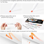Shuttle Art 30 Colors Dual Tip Art Markers Permanent Marker Pens Highlighters Perfect for Illustration Adult Coloring Sketching and Card Making
