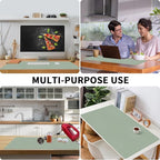 Bloss Leather Desk Mat, Large Mouse Pad, Non-Slip Desk Protector Mat, Leather Desk Blotter, Waterproof Desk Pad for Office Home Decor/Grey Green(31.5×15.7 Inches)