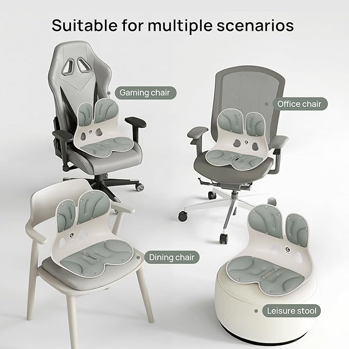 CabeVibe CabSupport Lumbar Support for Office Chair M5 – Ergonomic Support Seat for Posture Correction and Lower Back Pain Relief – Portable, Washable Pads for Office, Home, Car & Floor Sitting