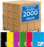 Rosmonde 2000 Packs (Pallet) 5 Subject Notebooks, College Ruled, Spiral Notebook Bulk, 150 Sheets (300 pages), 8 x 10-1/2", Pallet of Notebooks, Bulk Spiral Notebooks for School, 4-7 Days Transit