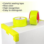 BOMEI PACK Heavy Duty Colored Packing Tape with Dispenser 1.88 Inch x 60 Yards (Yellow) 6 Rolls, 2.4 mil Industrial Grade Packaging Tape for Shipping, Moving, Mailing & Storage