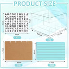 4x6 Index Card Holder Acrylic Index Card Organizer Clear Index Card Box Flash Card Holder with 5 Index Card Dividers Recipe Cards Holder Notecard Storage Box 150 Ruled Cards Stickers For Office Desk