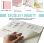 EMOMAS Lined Journal Notebook, 6Pack Hardcover Notebook for Men & Women – Journals for Writing, Work, School, Home & Daily Notes, 160 Pages – Medium A5, 5.7"x8", 100 gsm Thick Paper (pink)
