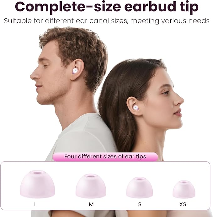 Ear Plugs for Sleeping Noise Reduction, 30dB Ear Plugs for Hearing Protection, 4 Pair Eartips Silicone Soft Reusable EarPlugs for Sleep, Concert, Focus with Case