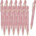 Zonon 12 Pcs Inspirational Pens Bulk Funny Ballpoint Pen with Stylus Tip Motivational Gifts for Valentine's Day Teacher Coworkers Nurse School Office Supplies(Rose Gold,Boss Lady)