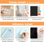 Monitor Memo Boards for Computer, Whole Transparent 2 Pack (Left & Right) Multifunction Acrylic Screen Message Reminder Pad Side Panel Phone Holder Organizer for Office Desktop, with Pen & Sticky Note